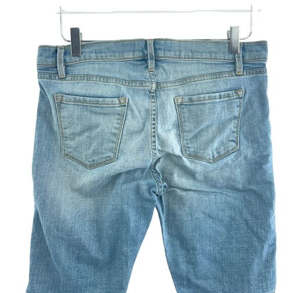 FRAME Le Grand Garcon Blue Denim Distressed Cut Off Bermuda Shorts Size 28 - Picture 9 of 13